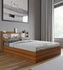 Zencozy Queen Sized Bed In Walnut and Frosty White Finish