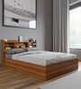 Zencozy Queen Sized Bed In Walnut Finish