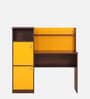 Zendon Hutch Desk In Walnut & Orange Finish