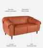 Zenith Leather 2 Seater Sofa In Brown Color