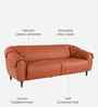 Zenith Leather 3 Seater Sofa In Brown Color