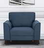 Zenith Fabric 1 Seater Sofa  In Azure Blue Colour