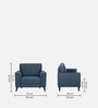 Zenith Fabric 1 Seater Sofa  In Azure Blue Colour