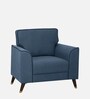 Zenith Fabric 1 Seater Sofa  In Azure Blue Colour