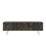Zenith Frame Tv Unit In Rustic Black Finish
