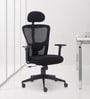 Icon High Back Ergonomic Chair with Headrest in Black Colour