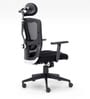 Icon High Back Ergonomic Chair with Headrest in Black Colour