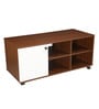 Zentra Dual Tone Center Table With MultiShelve In Walnut Finish Zentra Dual Tone Center Table With MultiShelve In Walnut Finish