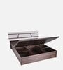 Zephyr Queen Size Bed In White And Brown color With Hydraulic Storage
