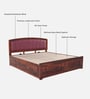 Zephyr Sheesham Wood King Size Bed In Honey Oak Finish With Hydraulic Storage