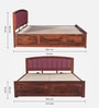 Zephyr Sheesham Wood King Size Bed In Honey Oak Finish With Hydraulic Storage