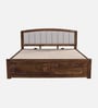 Zephyr Sheesham Wood King Size Bed In Provincial Teak Finish With Hydraulic Storage