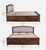Zephyr Sheesham Wood King Size Bed In Provincial Teak Finish With Hydraulic Storage