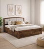 Zephyr Sheesham Wood King Size Bed In Provincial Teak Finish With Hydraulic Storage
