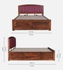 Zephyr Sheesham Wood Queen Size Bed In Honey Oak Finish With Hydraulic Storage Zephyr Sheesham Wood Queen Size Bed In Honey Oak Finish With Hydraulic Storage