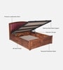 Zephyr Sheesham Wood Queen Size Bed In Honey Oak Finish With Hydraulic Storage Zephyr Sheesham Wood Queen Size Bed In Honey Oak Finish With Hydraulic Storage