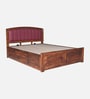 Zephyr Sheesham Wood Queen Size Bed In Honey Oak Finish With Hydraulic Storage Zephyr Sheesham Wood Queen Size Bed In Honey Oak Finish With Hydraulic Storage