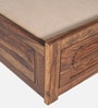 Zephyr Sheesham Wood Queen Size Bed In Provincial Teak Finish With Hydraulic Storage