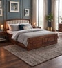 Zephyr Sheesham Wood Queen Size Bed In Provincial Teak Finish With Hydraulic Storage Zephyr Sheesham Wood Queen Size Bed In Provincial Teak Finish With Hydraulic Storage