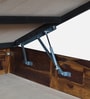 Zephyr Sheesham Wood Queen Size Bed In Provincial Teak Finish With Hydraulic Storage
