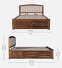 Zephyr Sheesham Wood Queen Size Bed In Provincial Teak Finish With Hydraulic Storage
