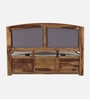 Zephyr Sheesham Wood Queen Size Bed In Provincial Teak Finish With Hydraulic Storage