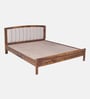 Zephyr Sheesham Wood Queen Size Bed In Provincial Teak Finish