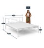 Zeplin Queen Size Bed in Silver Finish