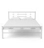 Zeplin Queen Size Bed in Silver Finish