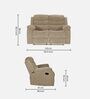 Santos Fabric 2 Seater Manual Recliner In Beige Colour