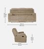 Santos Fabric 3 Seater Manual Recliner In Beige Colour