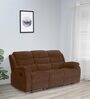 Santos Fabric 3 Seater Manual Recliner In Brown Colour