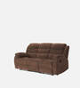 Santos Fabric 3 Seater Manual Recliner In Brown Colour