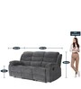 Zerodha Manual Recliner Sofa Set (3+2) in Grey Colour