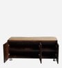 zest Shoe Rack with Seating in Teak Finish