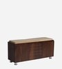 zest Shoe Rack with Seating in Teak Finish