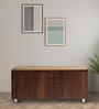 zest Shoe Rack with Seating in Teak Finish