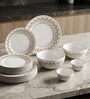Zestin White Glass Dinner Set (Pack of 27)