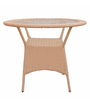 Zeus Wicker Patio Table and Chair Set in Fawn Colour with 4 Chairs