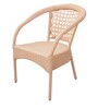 Zeus Wicker Patio Table and Chair Set in Fawn Colour with 4 Chairs