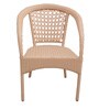 Zeus Wicker Patio Table and Chair Set in Fawn Colour with 4 Chairs