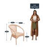 Zeus Wicker Patio Table and Chair Set in Fawn Colour with 4 Chairs