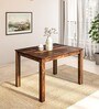 Zeven Sheesham Wood 4 Seater Dining Table in Scratch Resistant Rustic Teak Finish