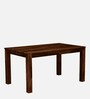 Zeven Sheesham Wood 6 Seater Dining Table in Scratch Resistant Provincial Teak Finish
