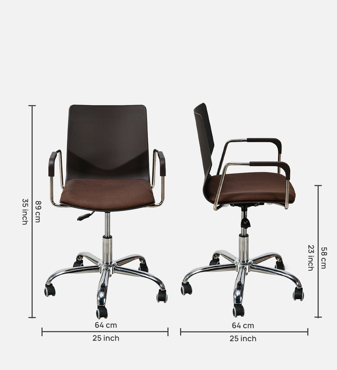 Buy Zing Fabric Ergonomic Chair in Brown Finish at 46% OFF by