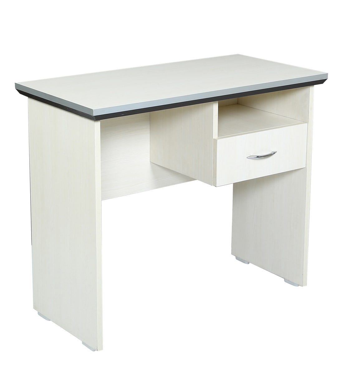 Buy Zircon Office Table with Single Drawer in Wenge & White Colour by