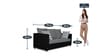 Zink Straightline 3 Seater Sofa In Black Grey Colour