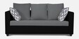 Zink Straightline 3 Seater Sofa In Black Grey Colour