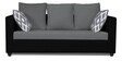 Zink Straightline 3 Seater Sofa In Black Grey Colour