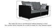 Zink Straightline 3 Seater Sofa In Black Grey Colour